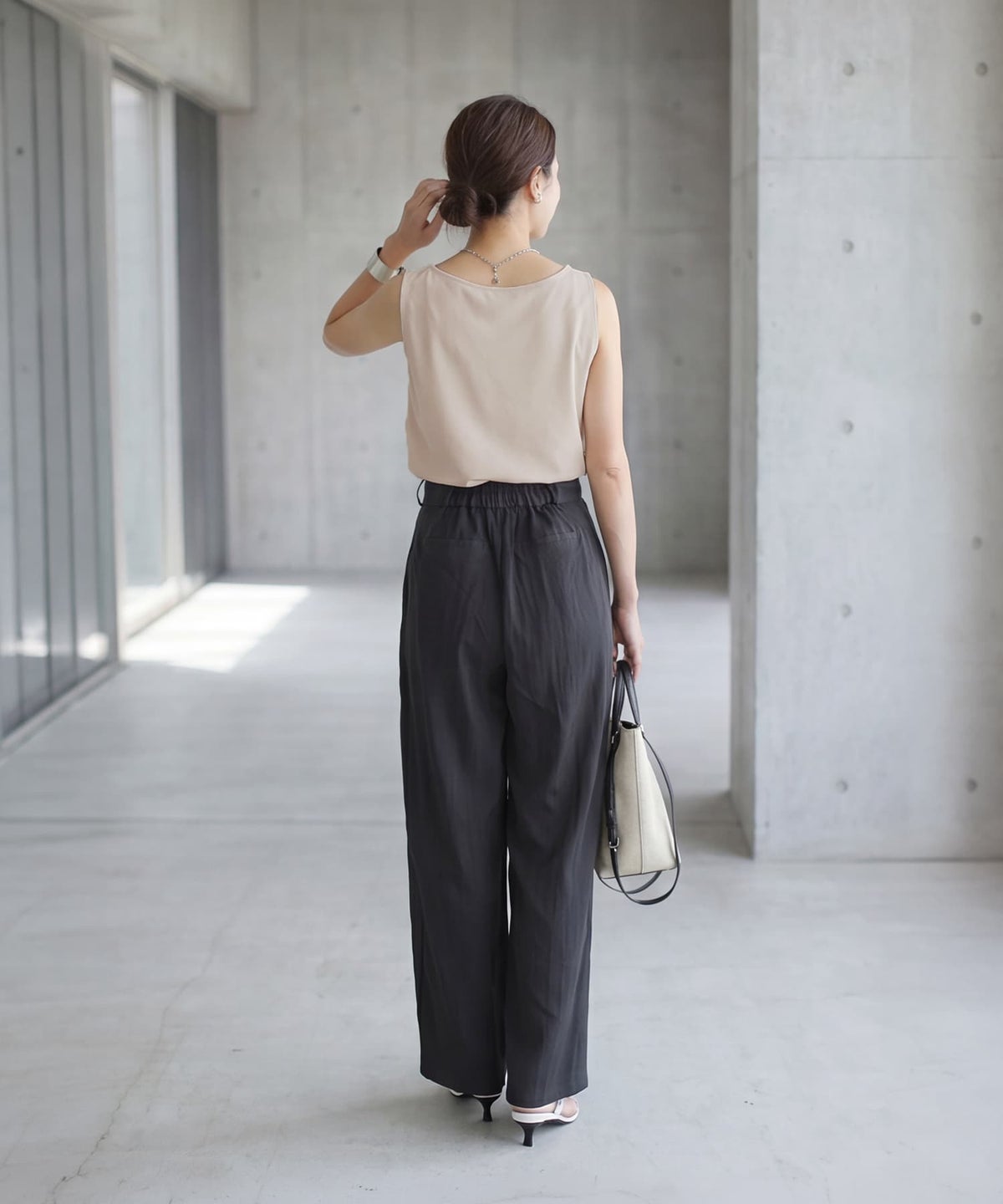 着用イメージ 163cm ベージュ