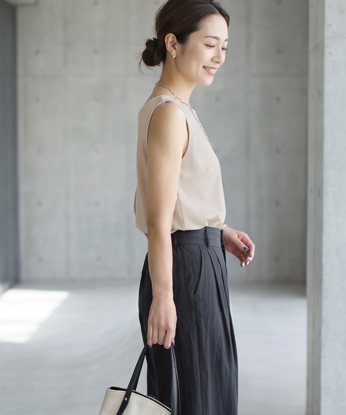 着用イメージ 163cm ベージュ