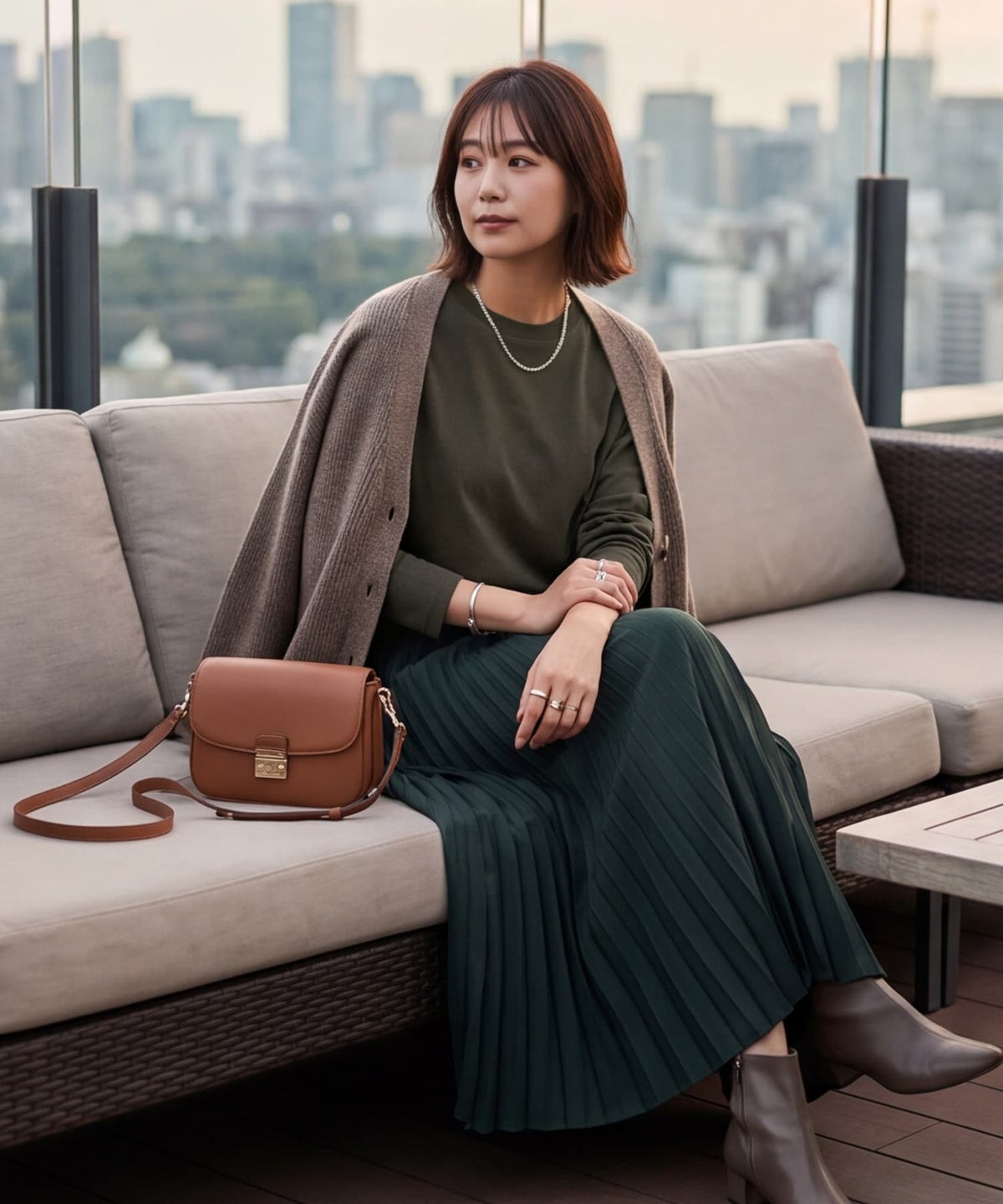 着用イメージ 163cm チャコール