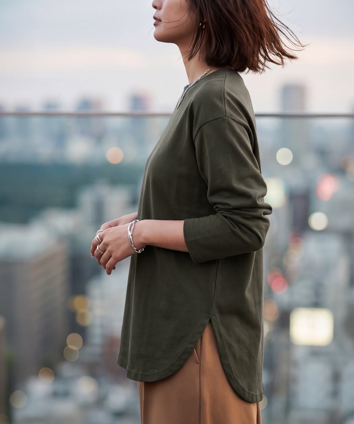 着用イメージ 163cm チャコール