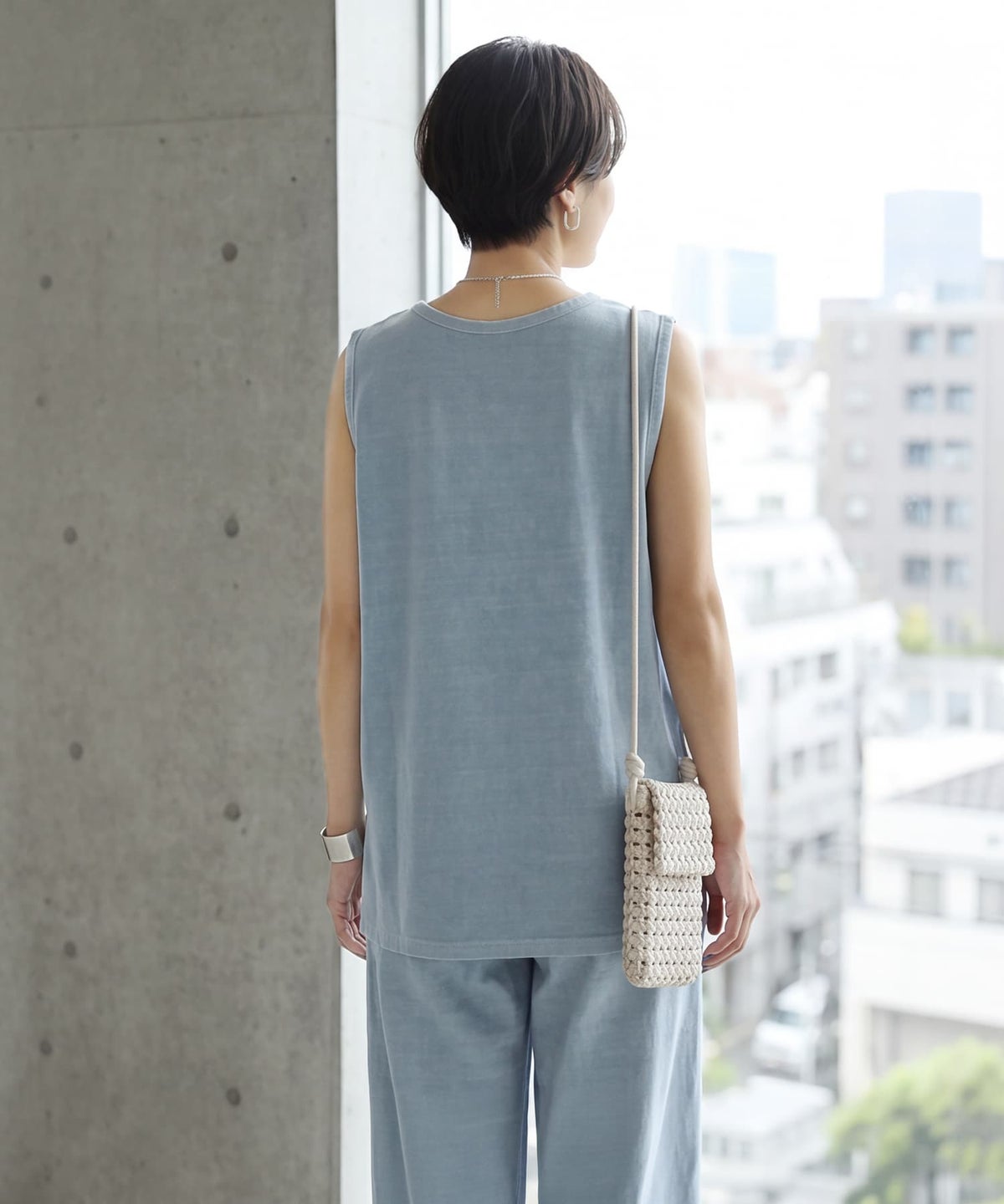 着用イメージ 163cm ライトブルー