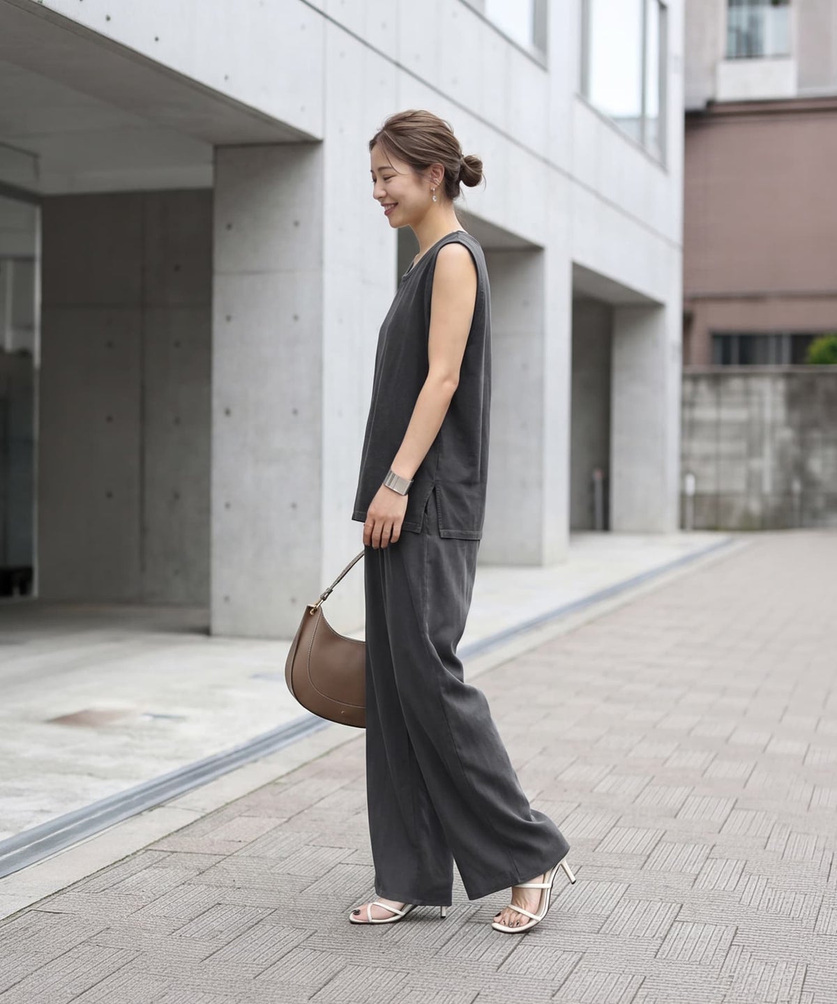 着用イメージ 163cm チャコール