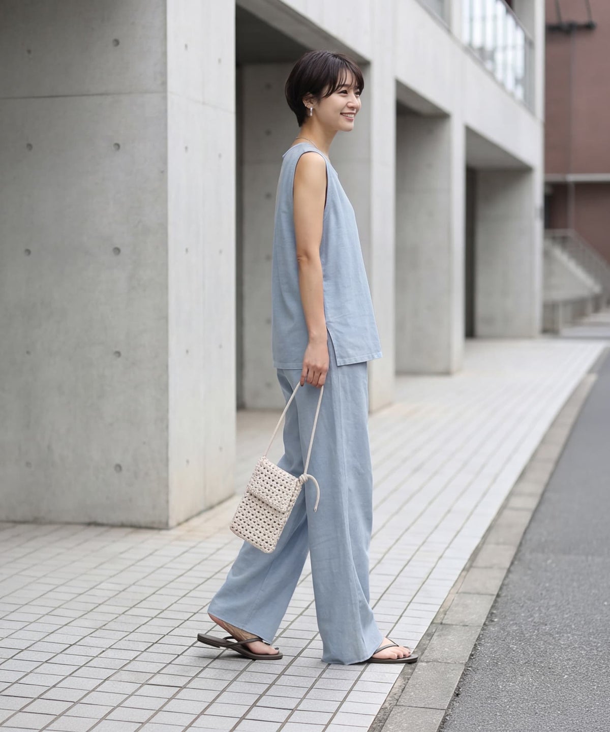 着用イメージ 163cm ライトブルー