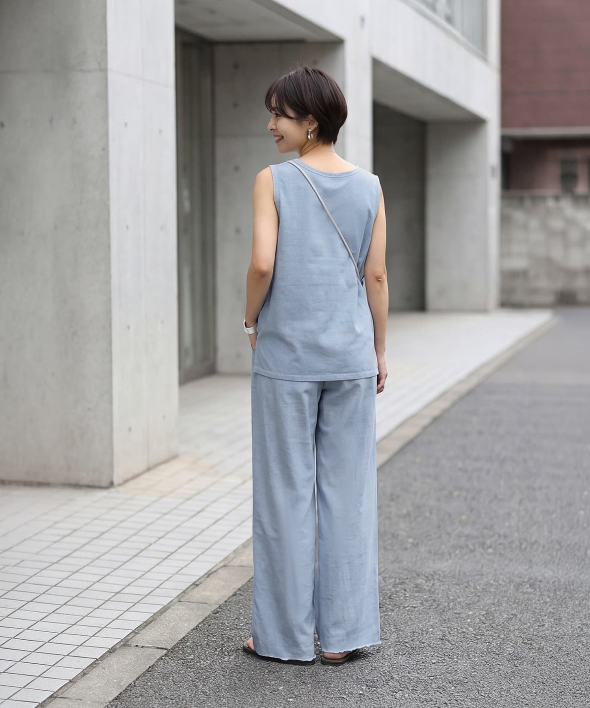 着用イメージ 163cm ライトブルー