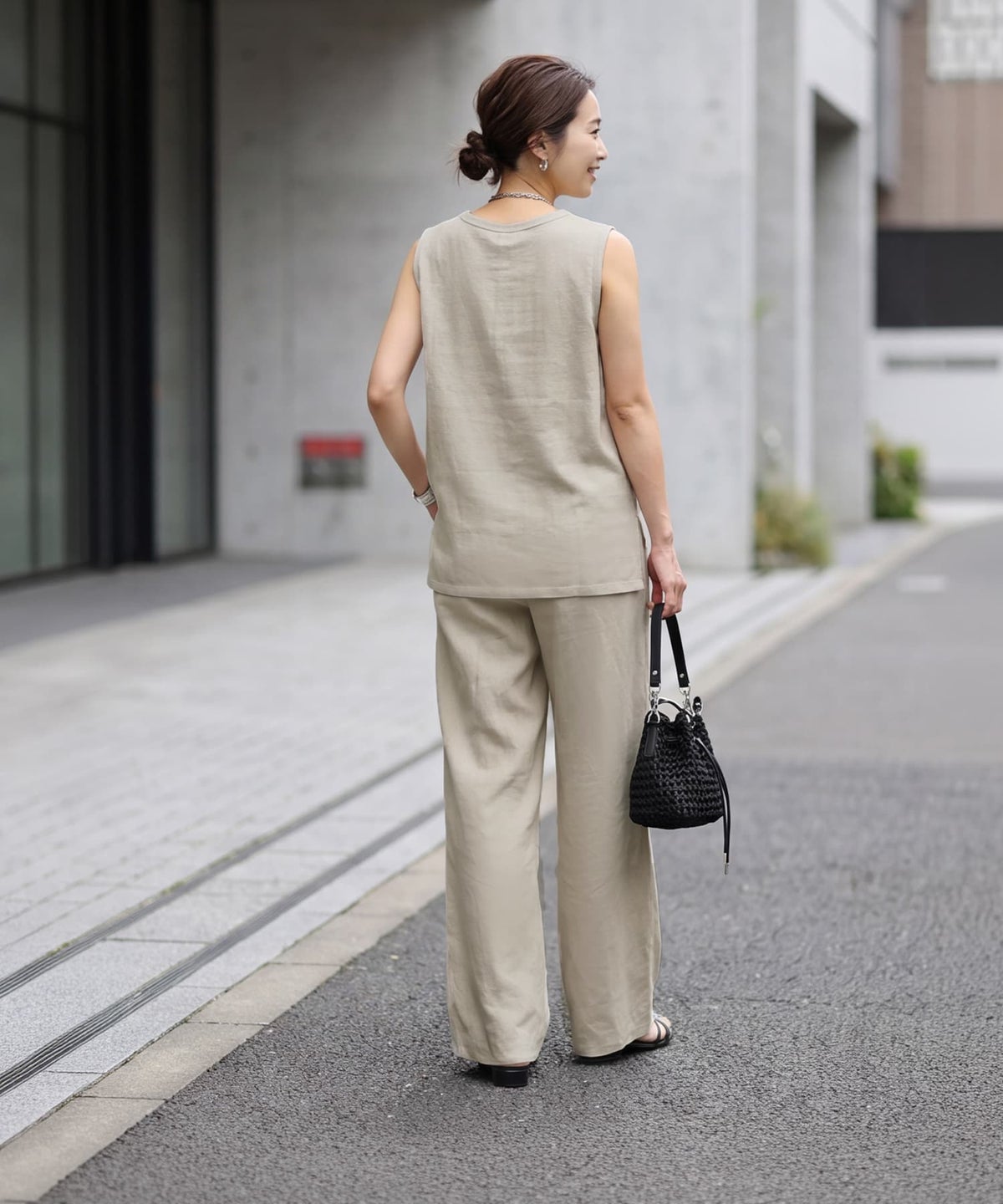着用イメージ 163cm グレージュ