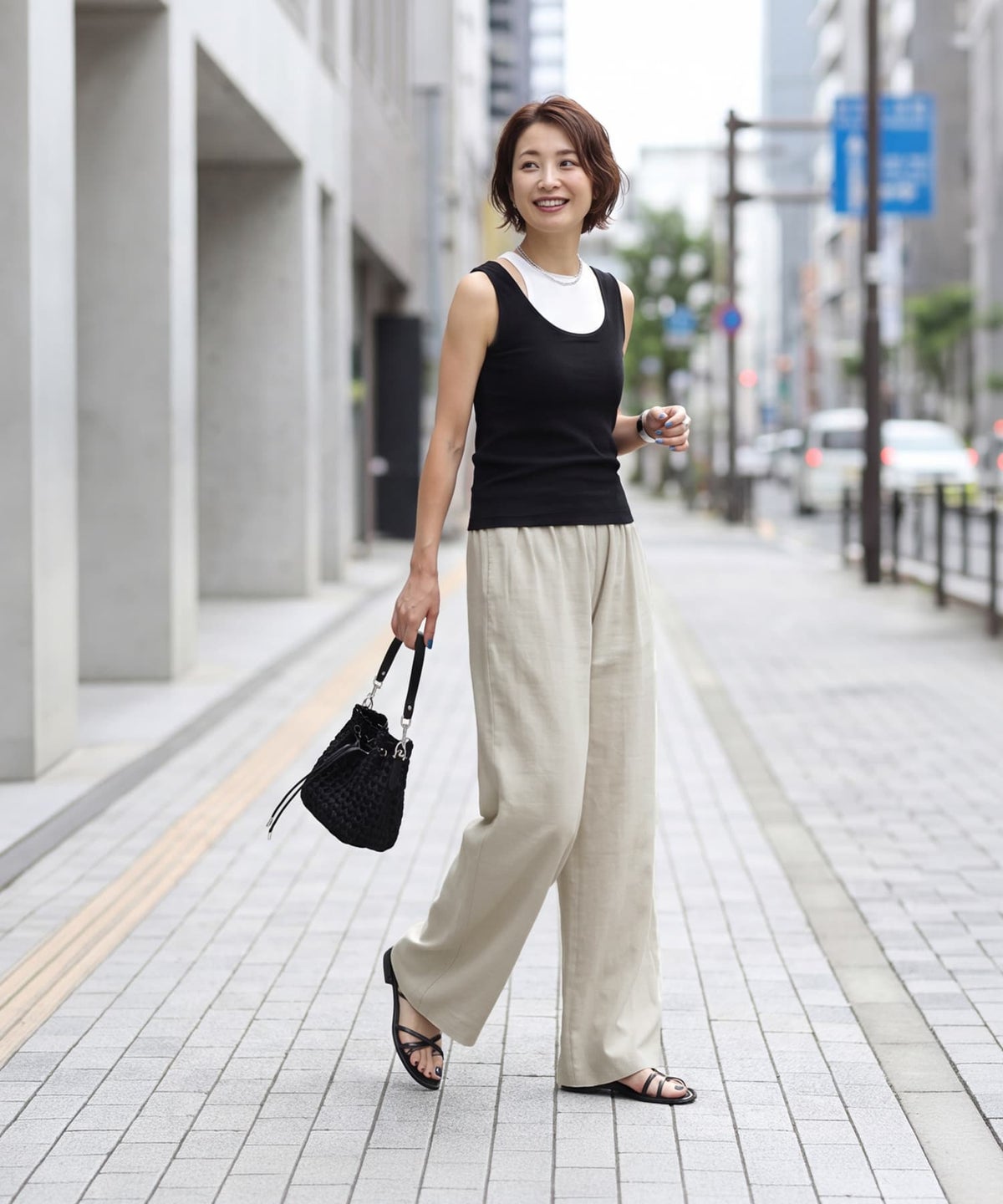 着用イメージ 163cm グレージュ