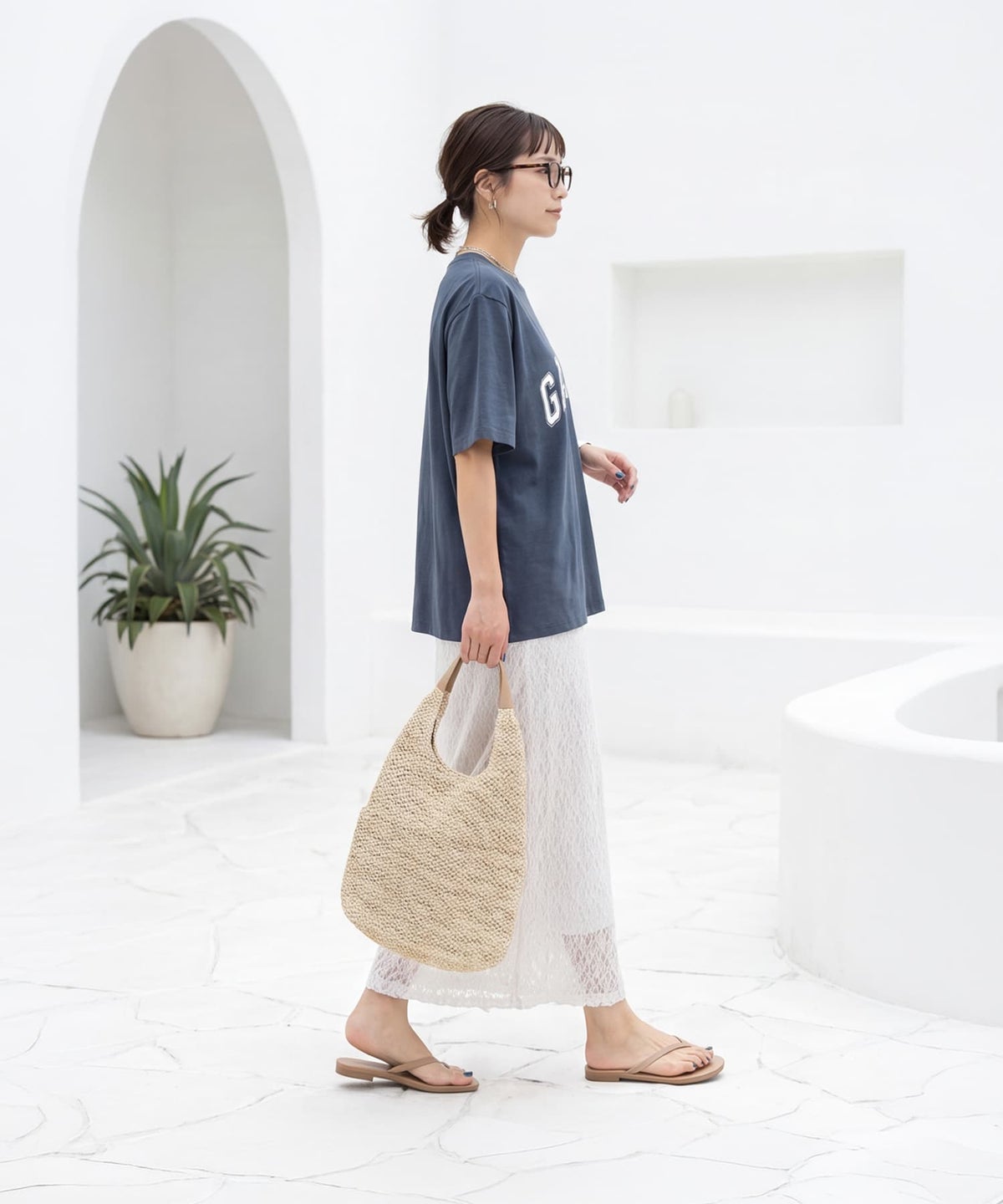 着用イメージ 163cm ネイビー