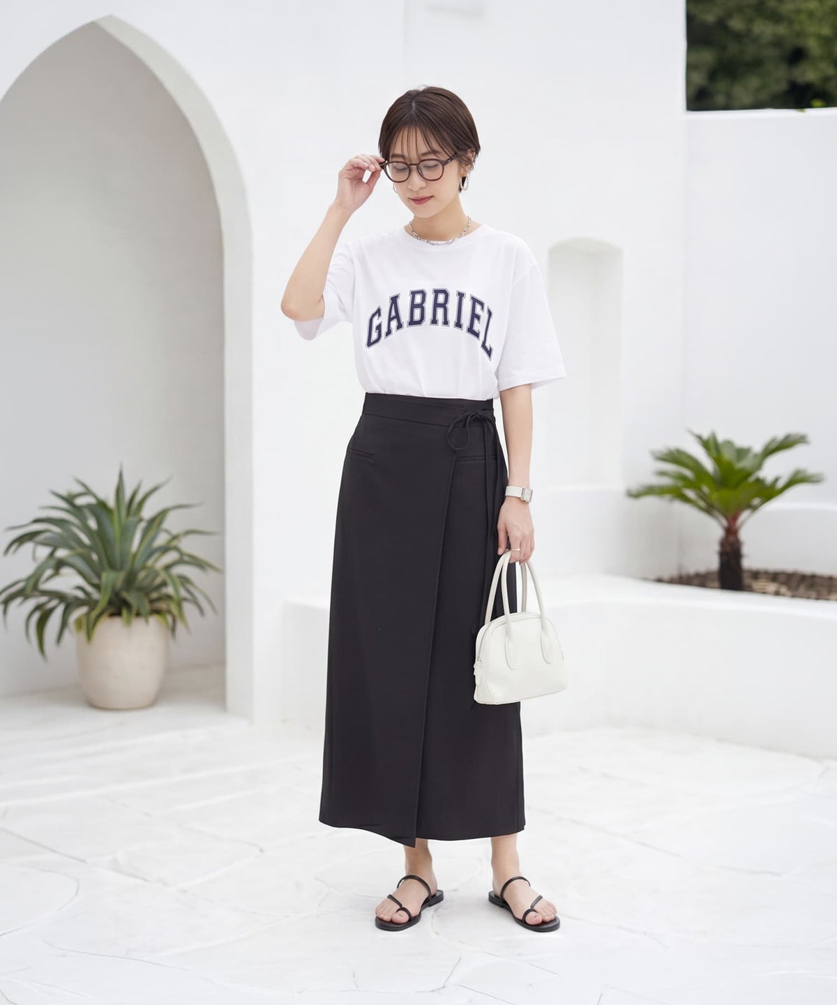 着用イメージ 163cm ホワイト