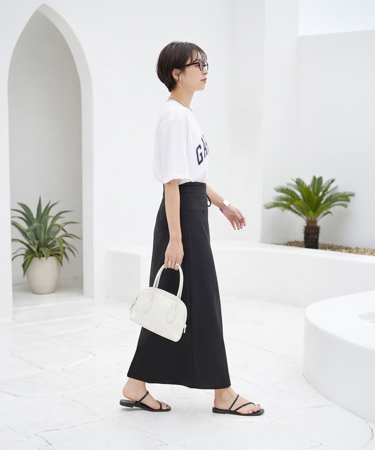 着用イメージ 163cm ホワイト