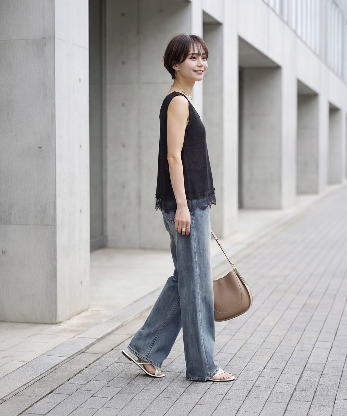 着用イメージ 163cm ブラック