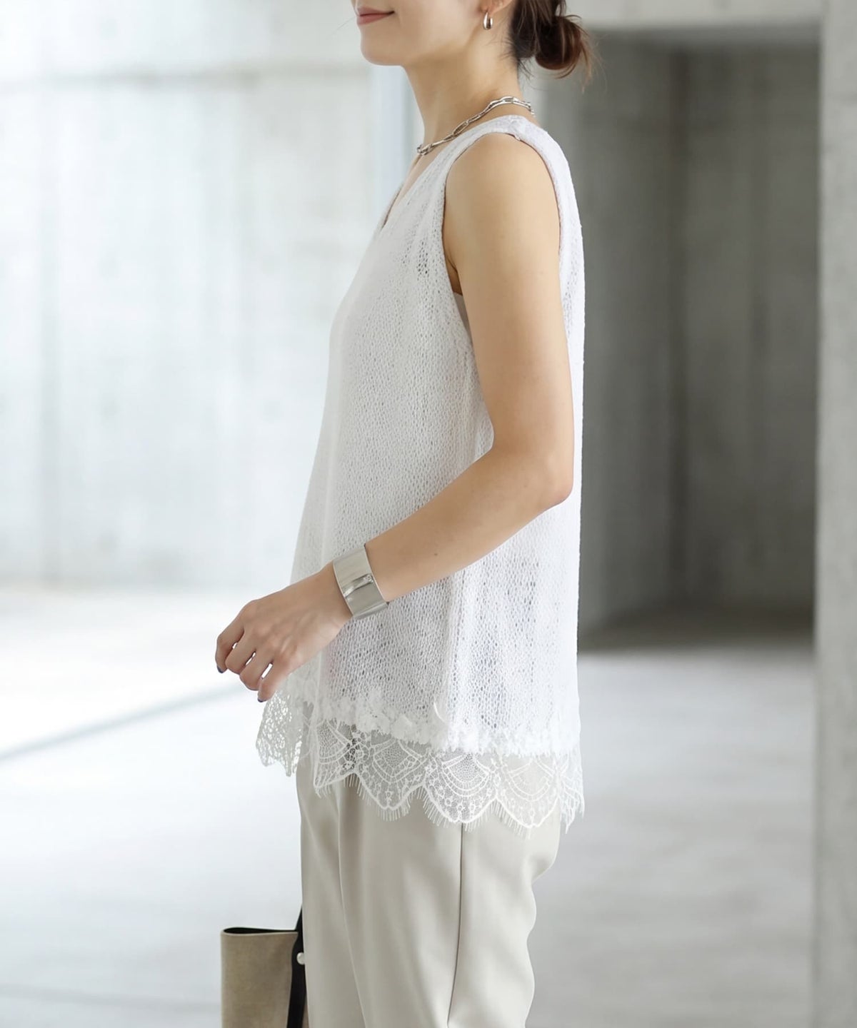 着用イメージ 163cm ホワイト