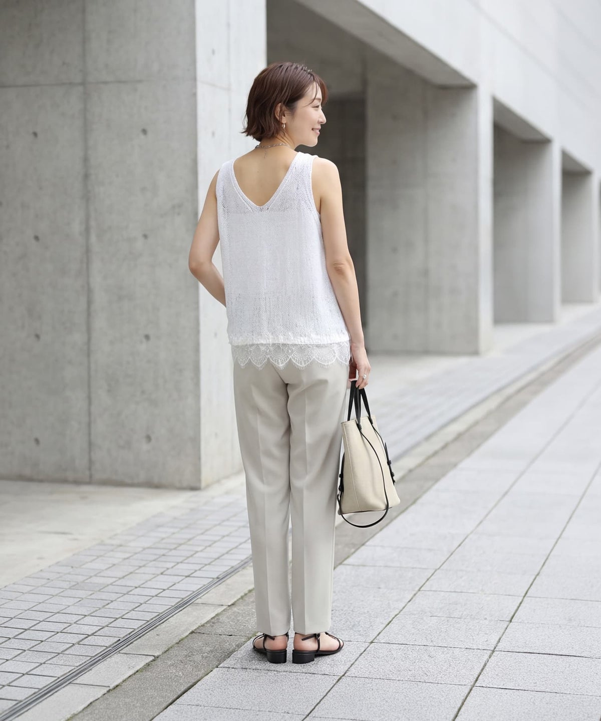 着用イメージ 163cm ホワイト