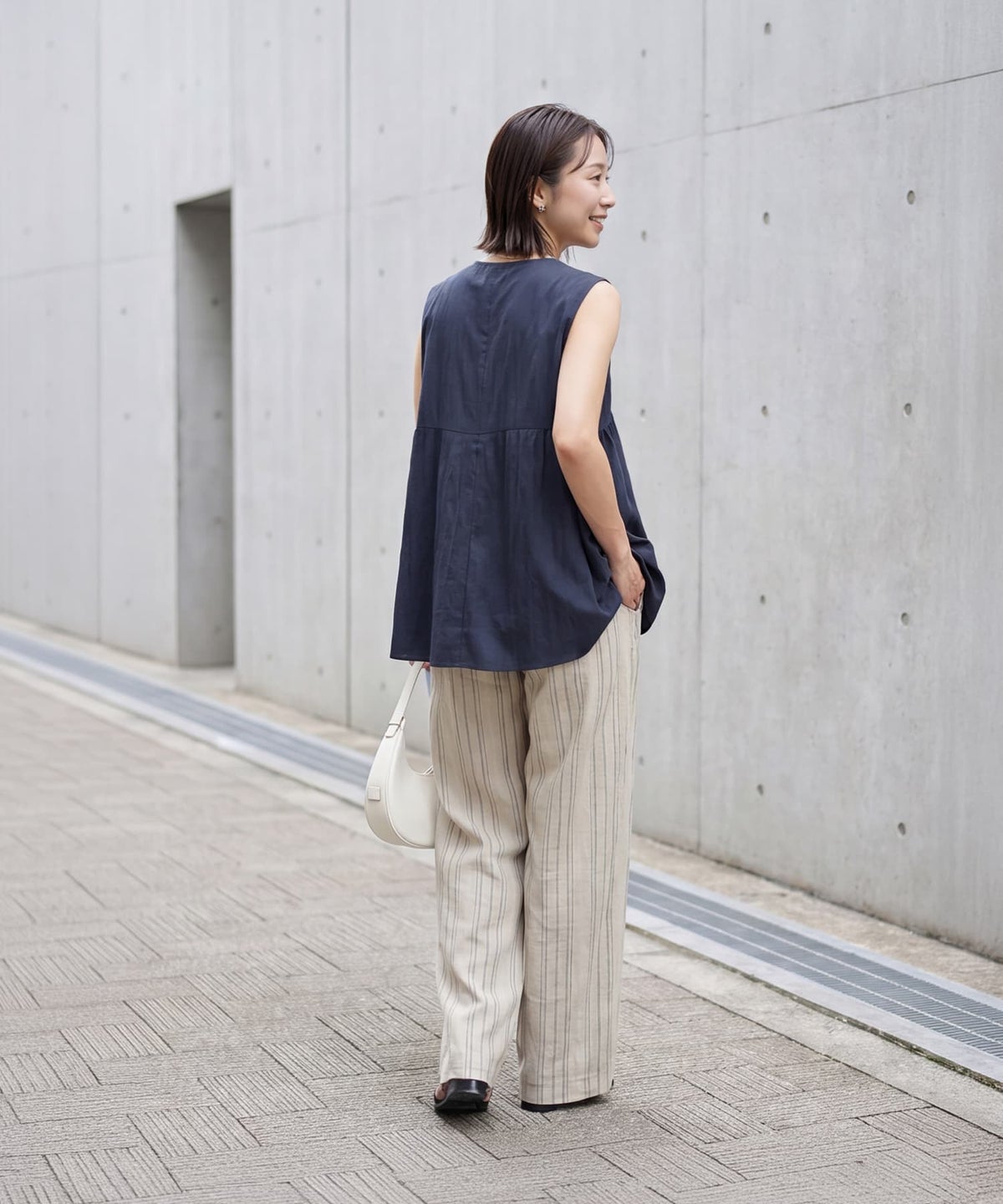 着用イメージ 163cm ネイビー