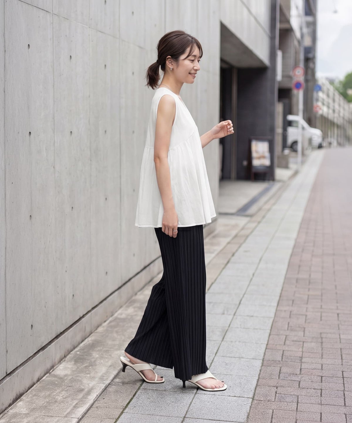 着用イメージ 163cm ホワイト