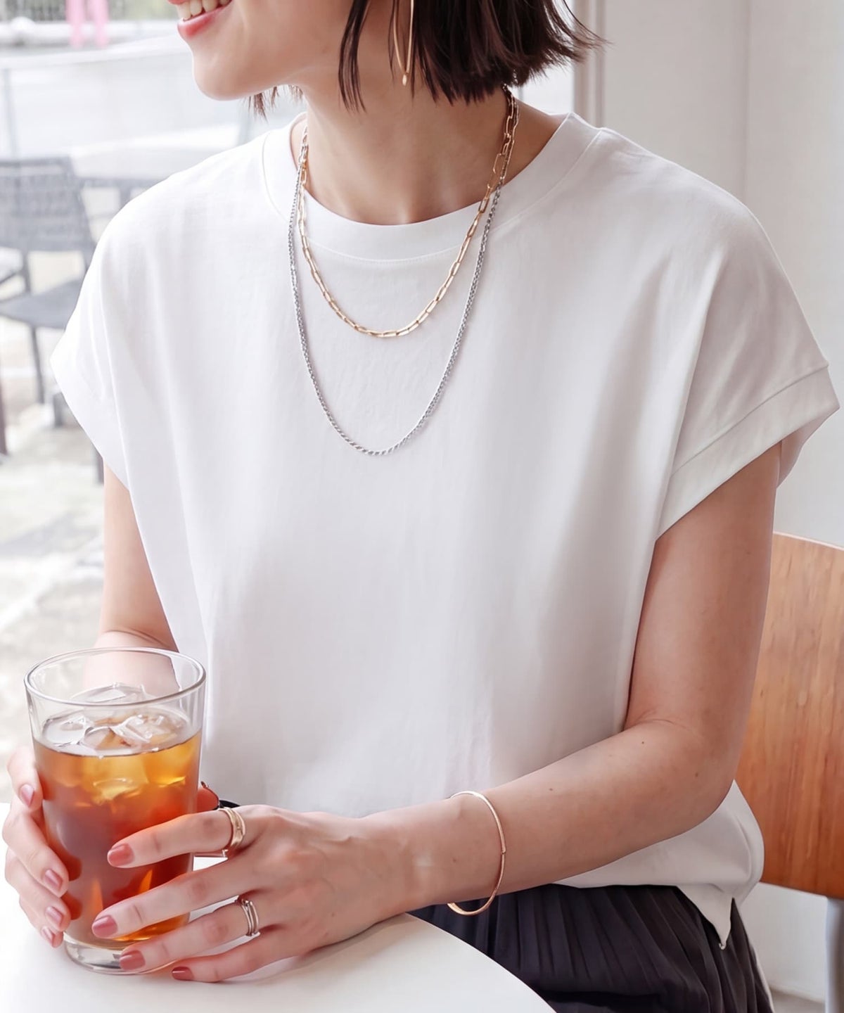 着用イメージ 163cm ホワイト