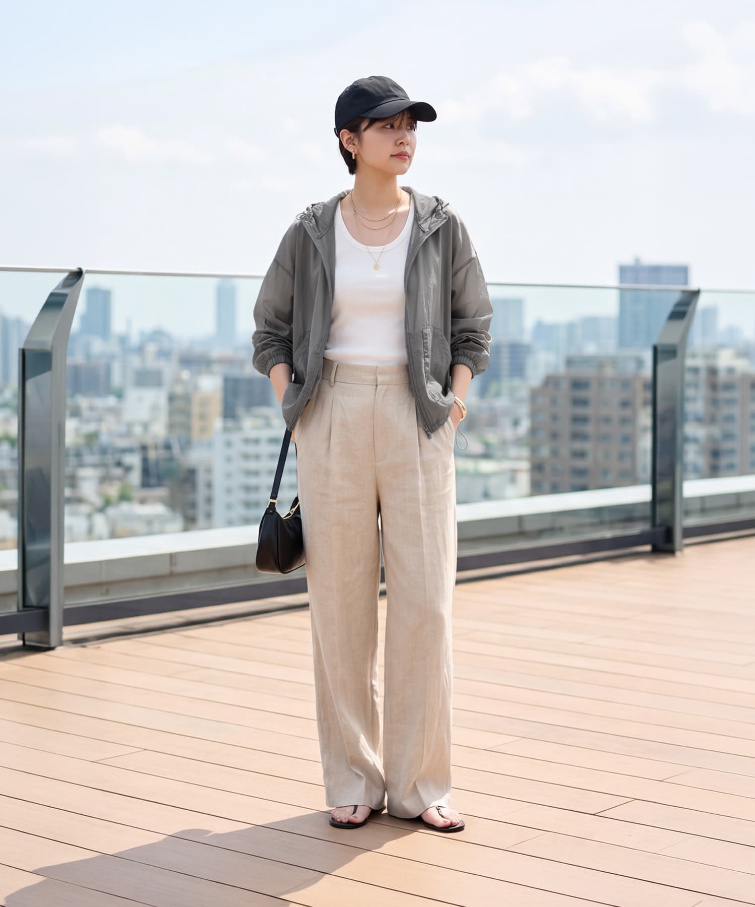 DELI by】【OUTLET】軽やかシアー フードジップジャケット