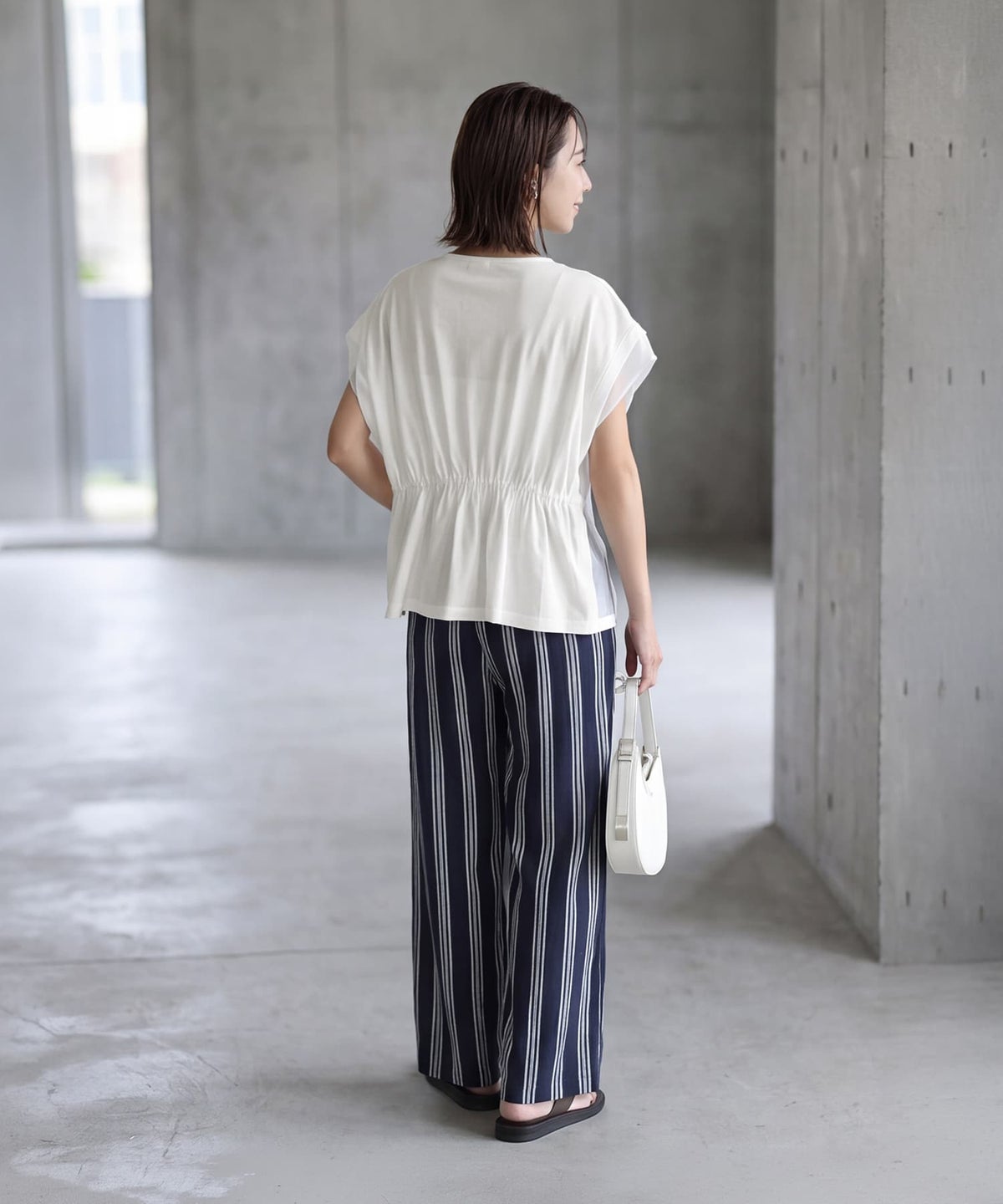着用イメージ 163cm アイボリー