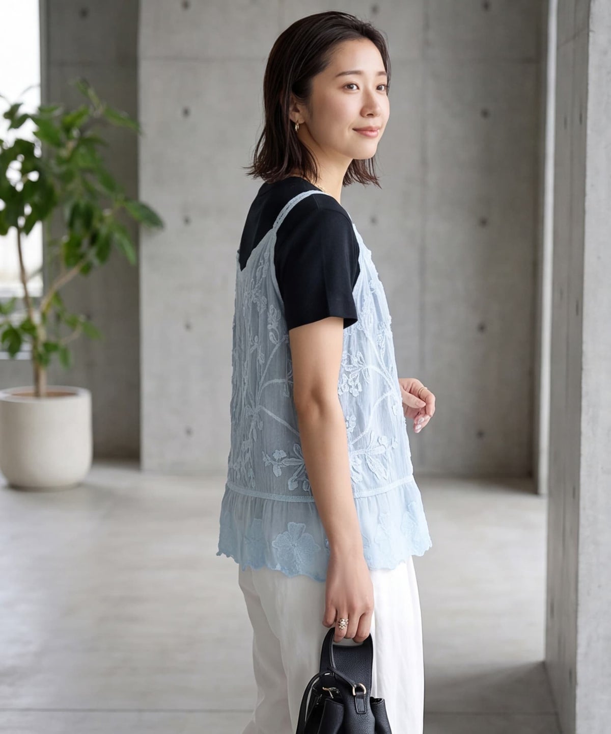 着用イメージ 163cm ライトブルー