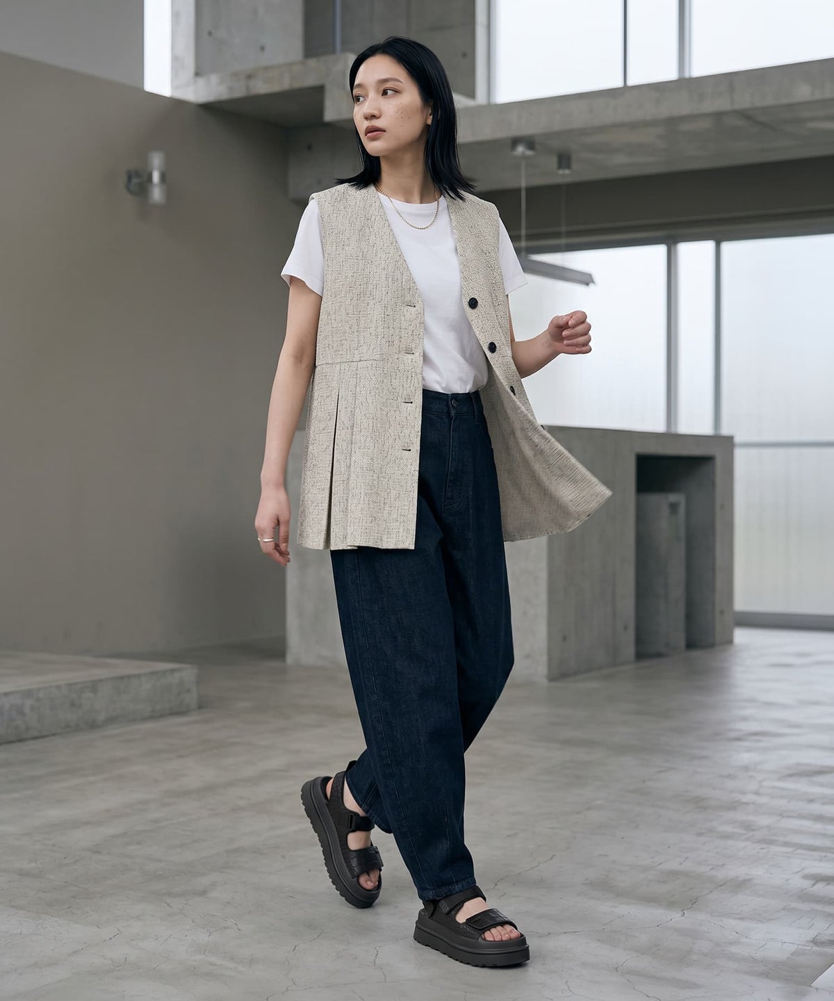 着用イメージ 170cm アイボリー