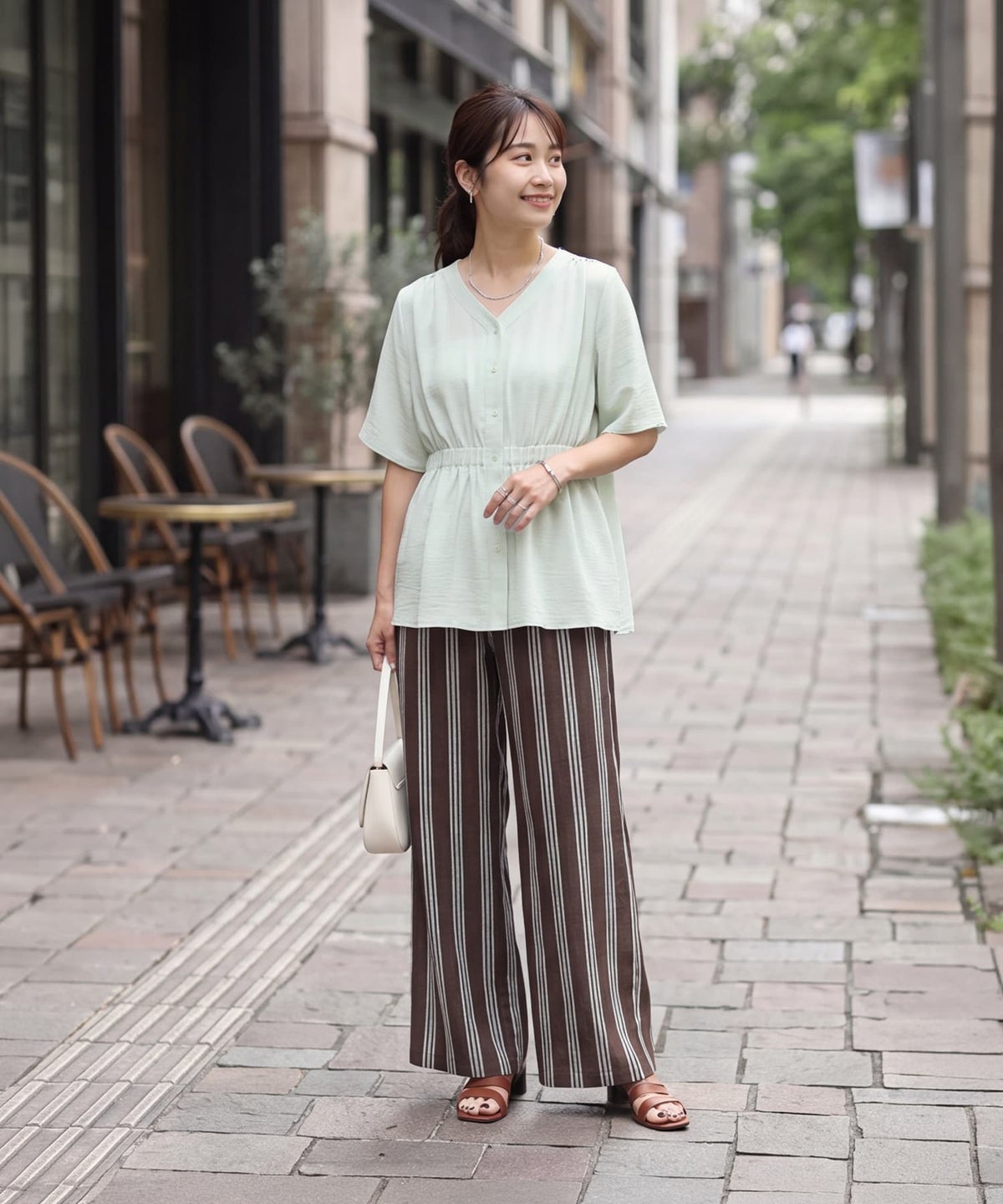 着用イメージ 163cm ブラウン