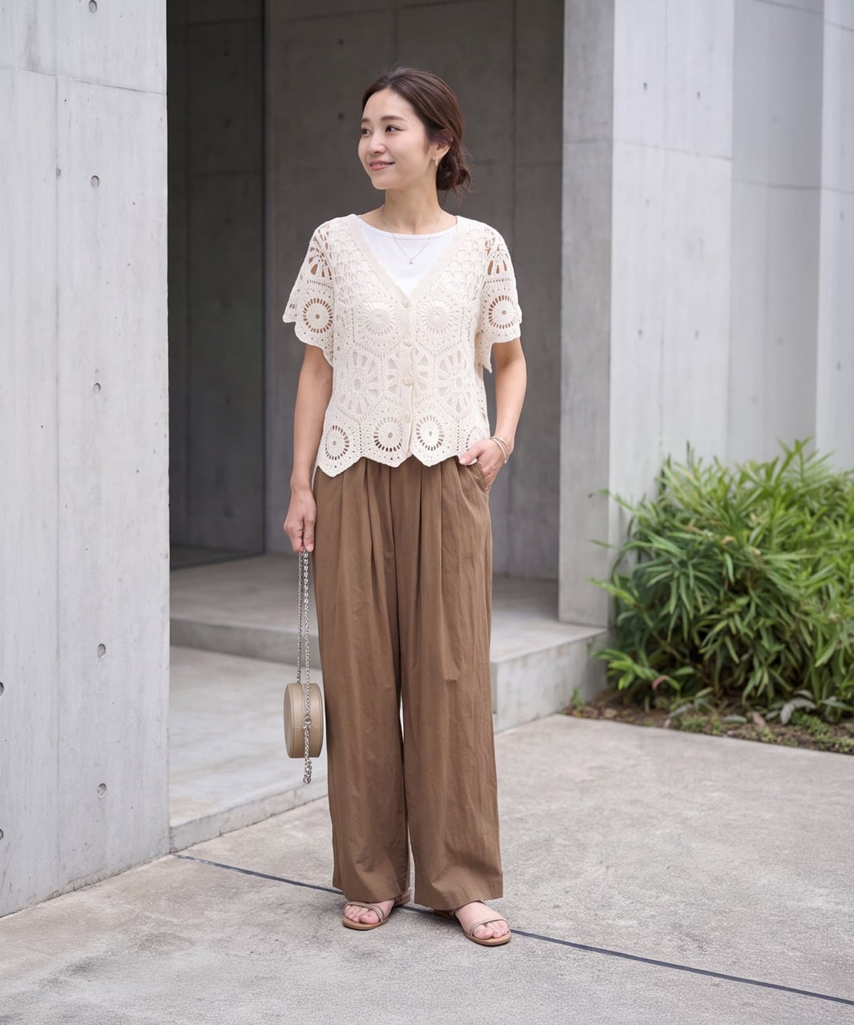 着用イメージ 163cm ライトベージュ