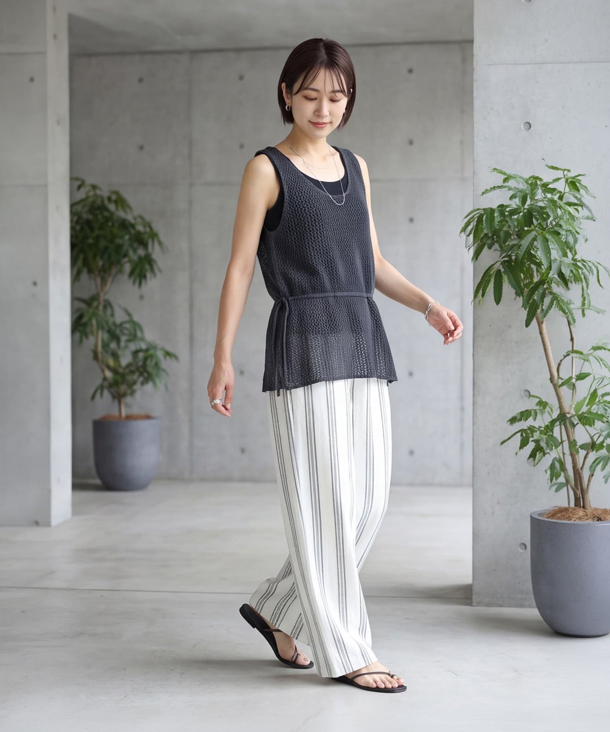 着用イメージ 163cm チャコール
