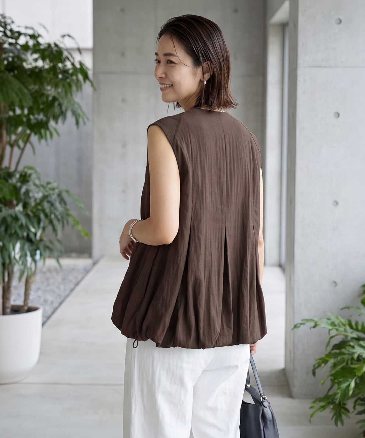 着用イメージ 163cm ブラウン