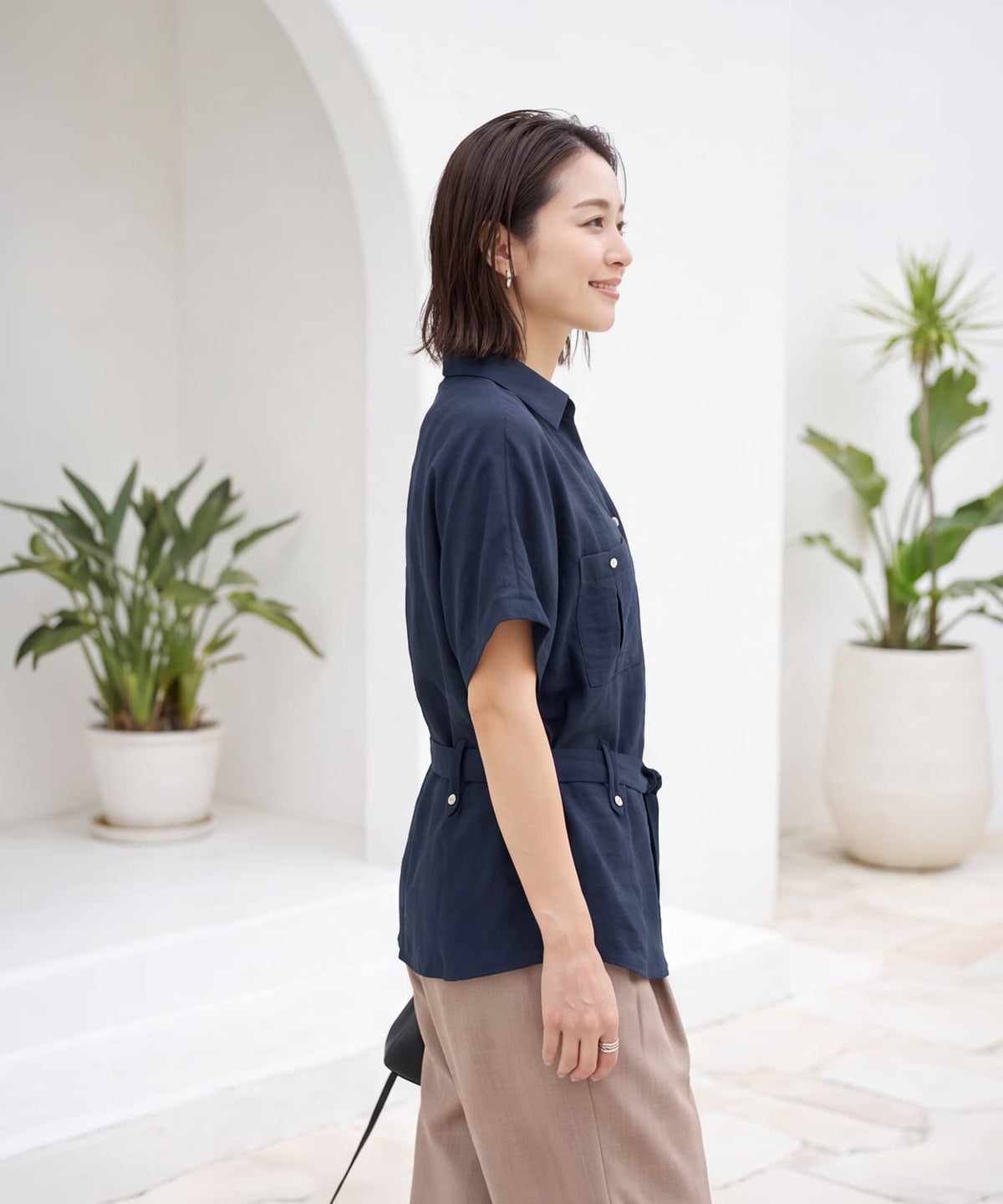 着用イメージ 163cm ネイビー