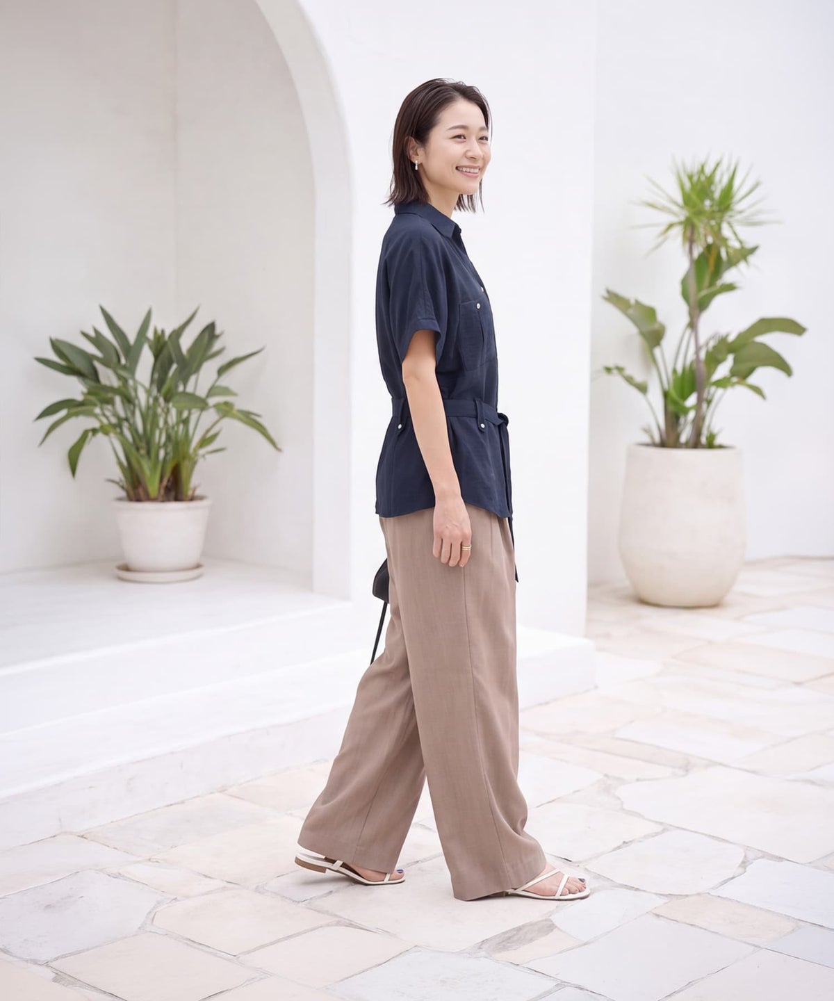 着用イメージ 163cm ネイビー