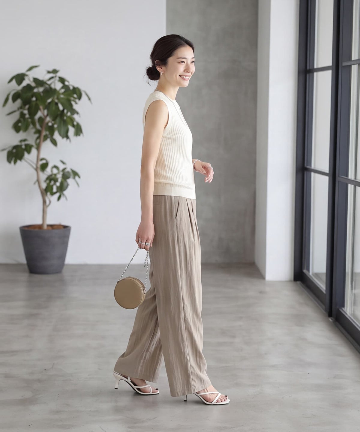 着用イメージ 163cm エクリュ