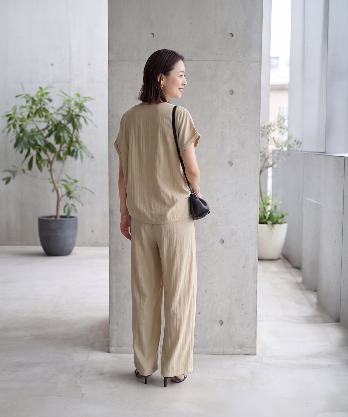 着用イメージ 163cm イエローベージュ