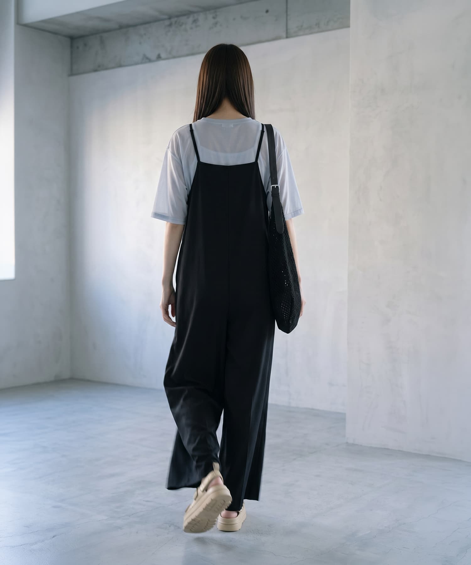 BLK001】サラ落ちキャミオールインワン | おしゃれな大人レディース