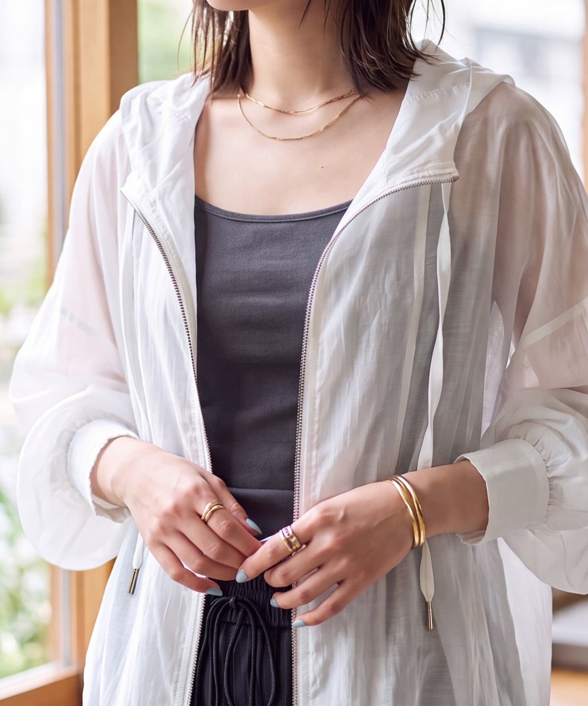 着用イメージ 163cm ホワイト