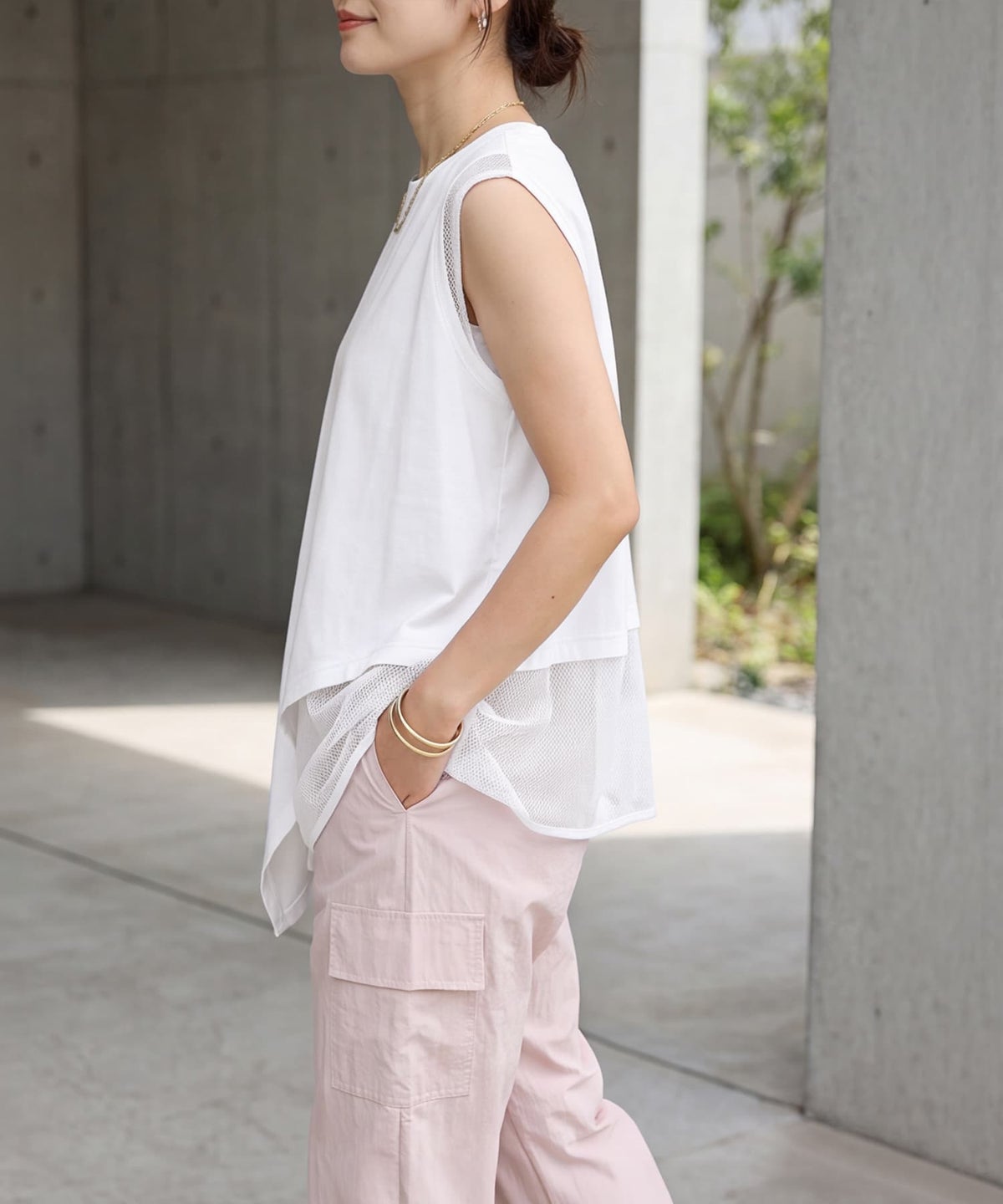 着用イメージ 163cm ホワイト