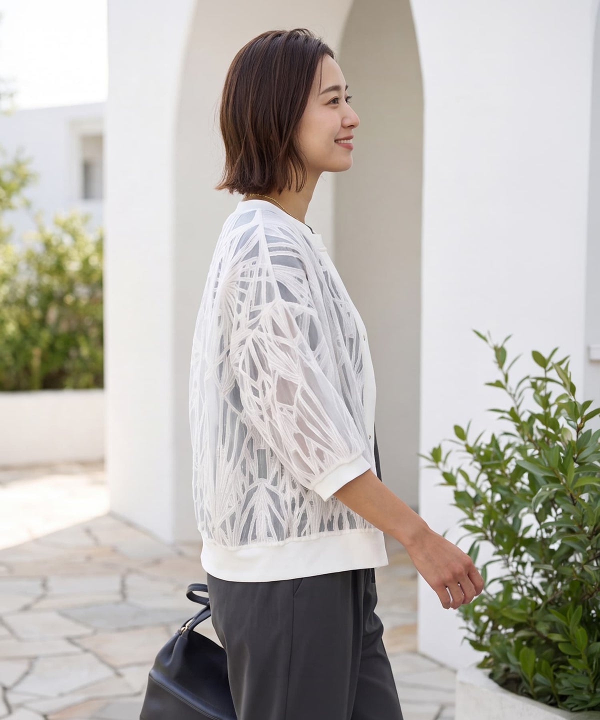 着用イメージ 163cm ホワイト