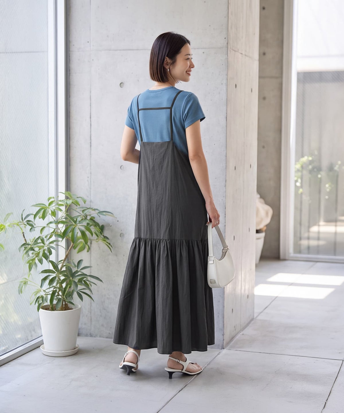 着用イメージ 163cm ブルー
