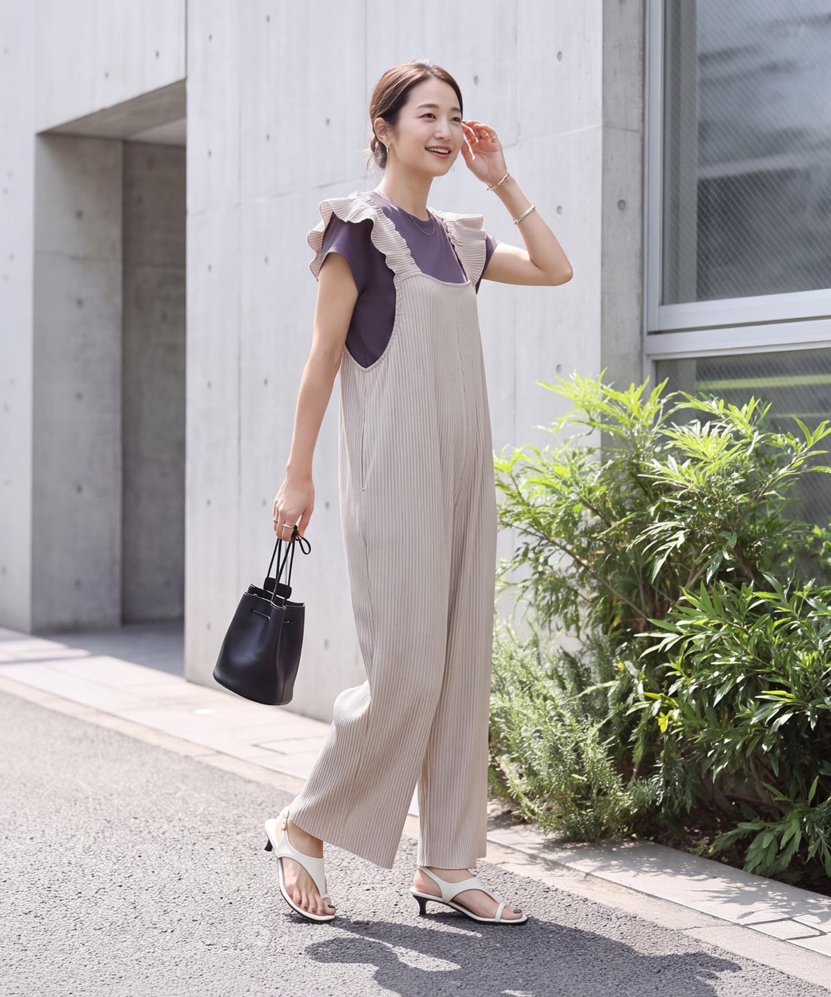 着用イメージ 163cm パープル