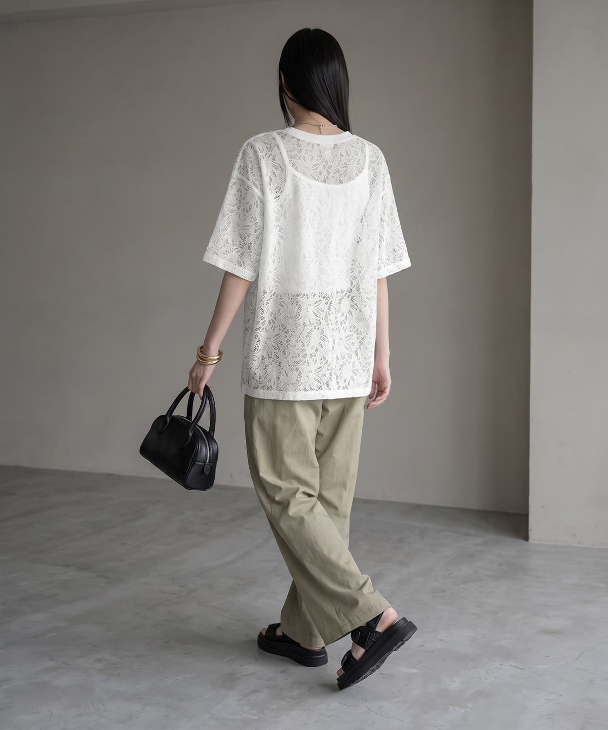 着用イメージ 170cm オフホワイト
