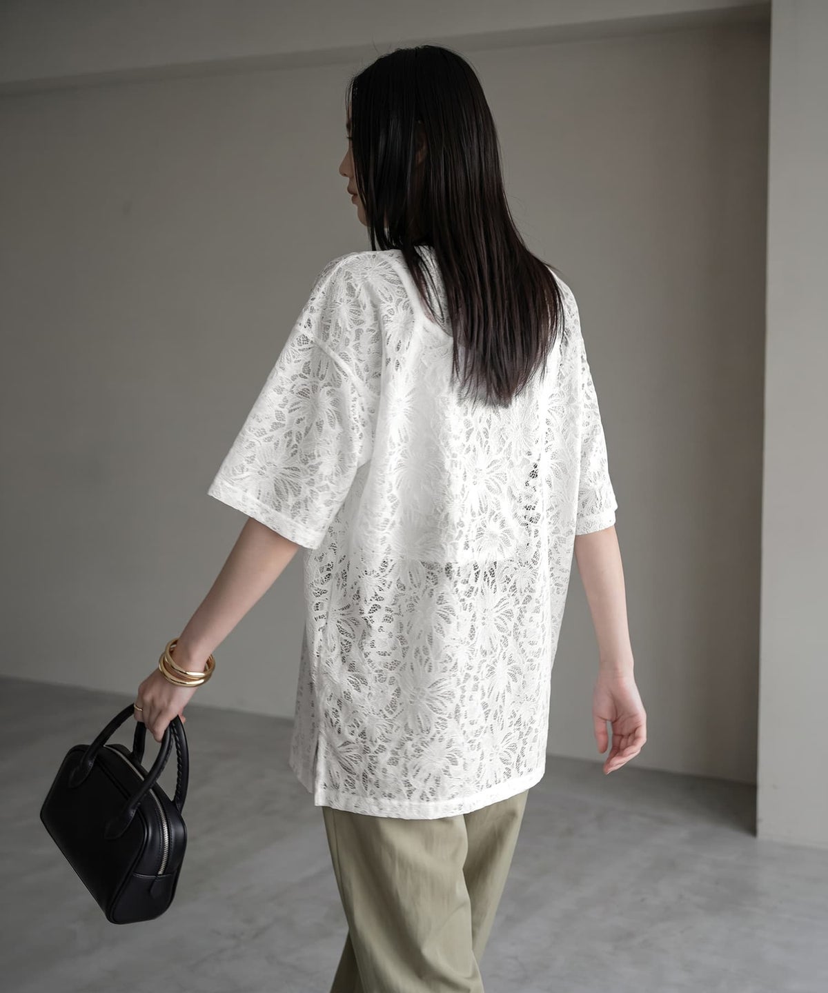 着用イメージ 170cm オフホワイト