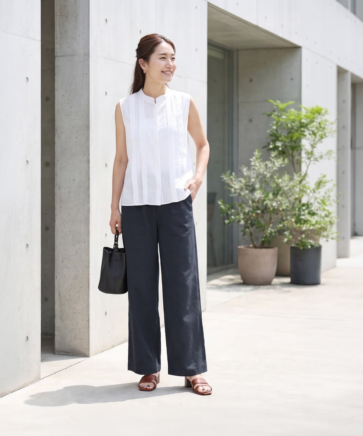 着用イメージ 163cm ネイビー