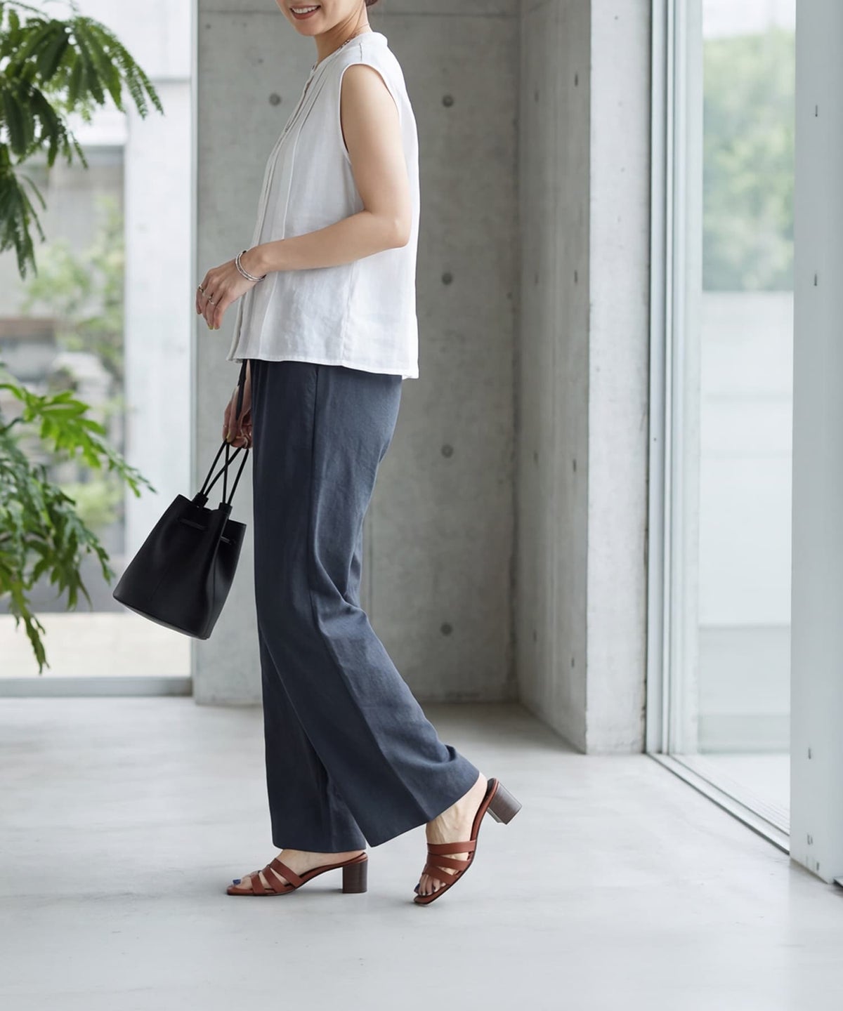 着用イメージ 163cm ネイビー