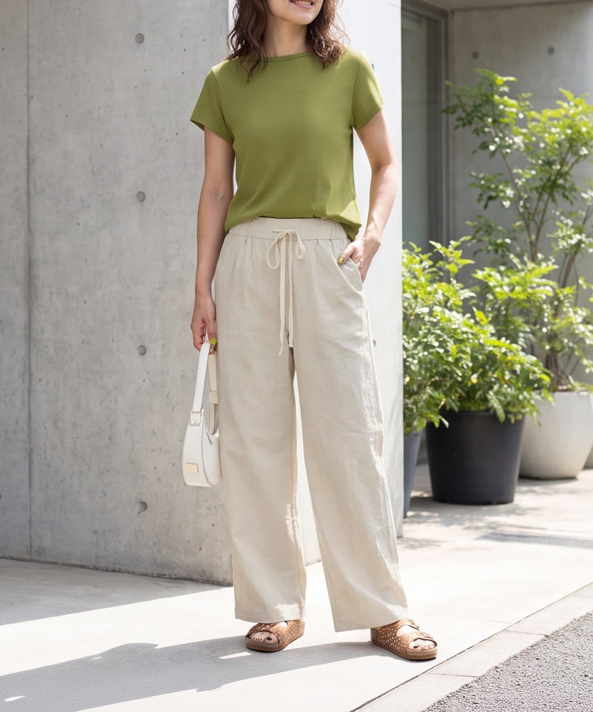 着用イメージ 163cm ライトベージュ