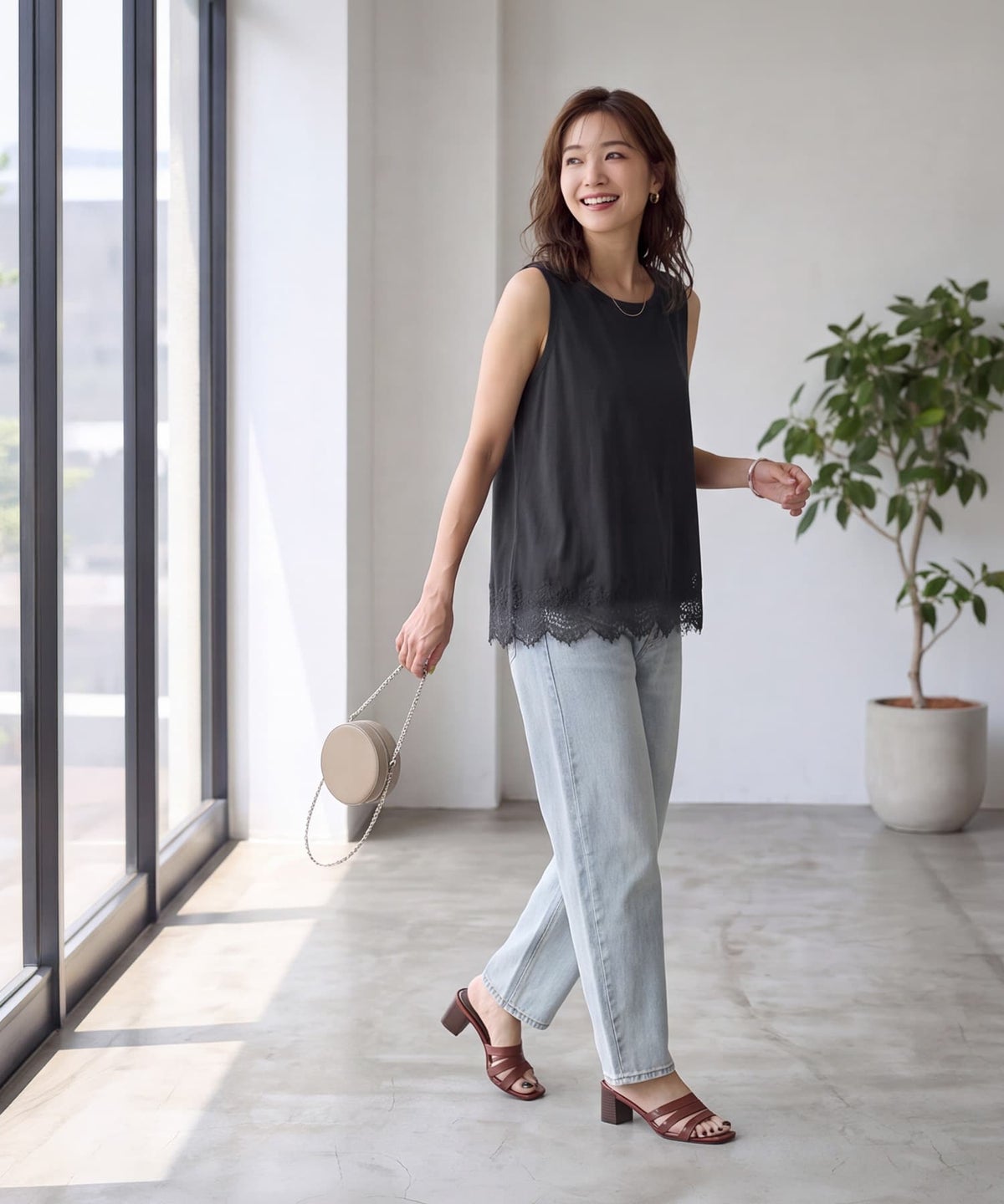 着用イメージ 163cm ブラック