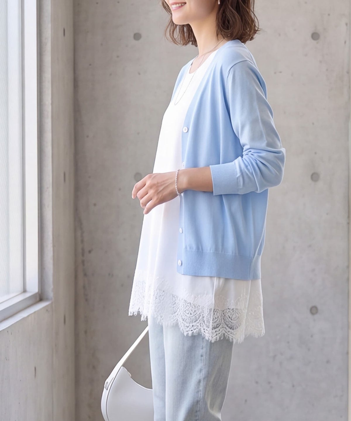 着用イメージ 163cm ホワイト