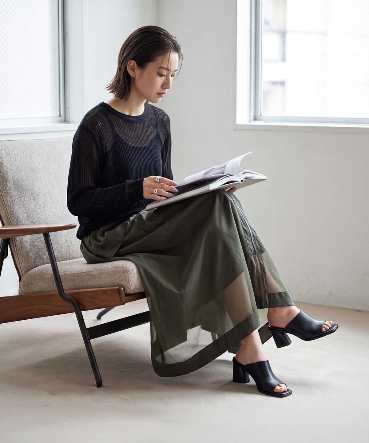 着用イメージ 169cm グリーン