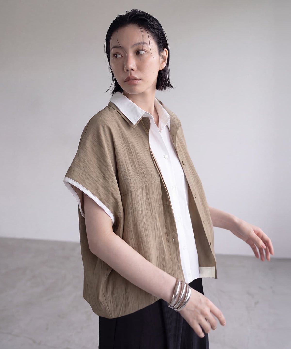 着用イメージ 170cm グレージュ
