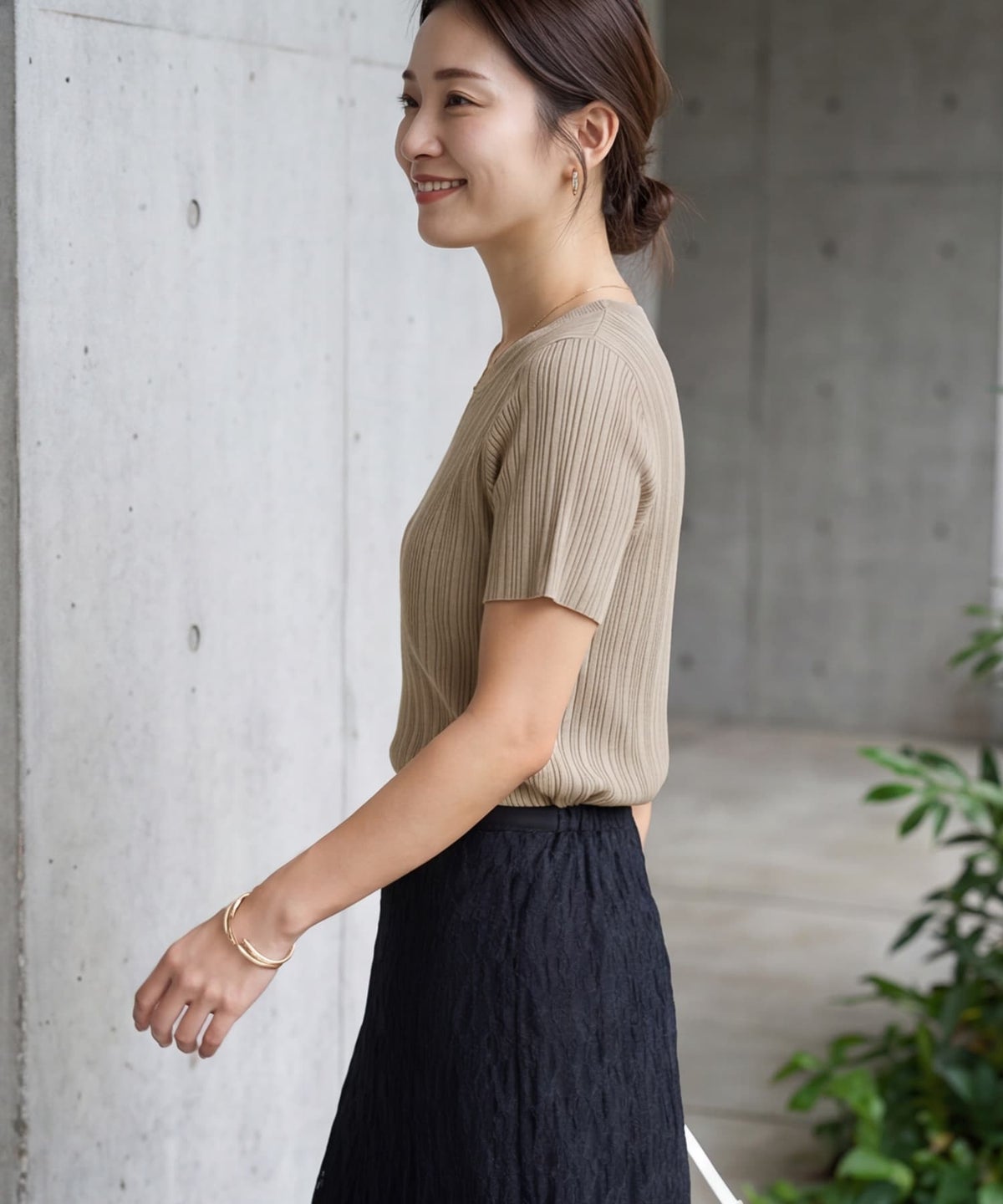 着用イメージ 163cm オリーブベージュ