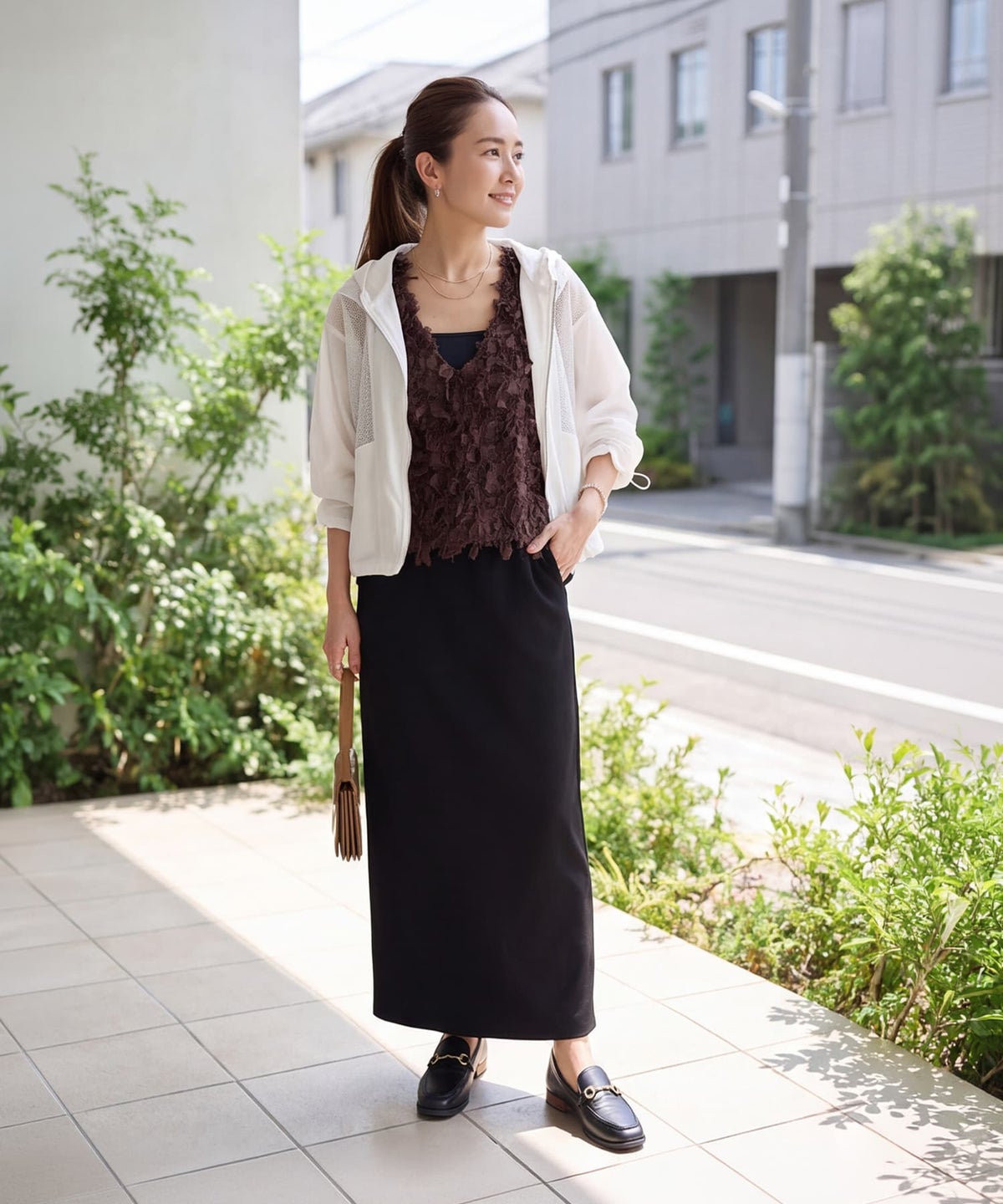 着用イメージ 163cm ブラウン