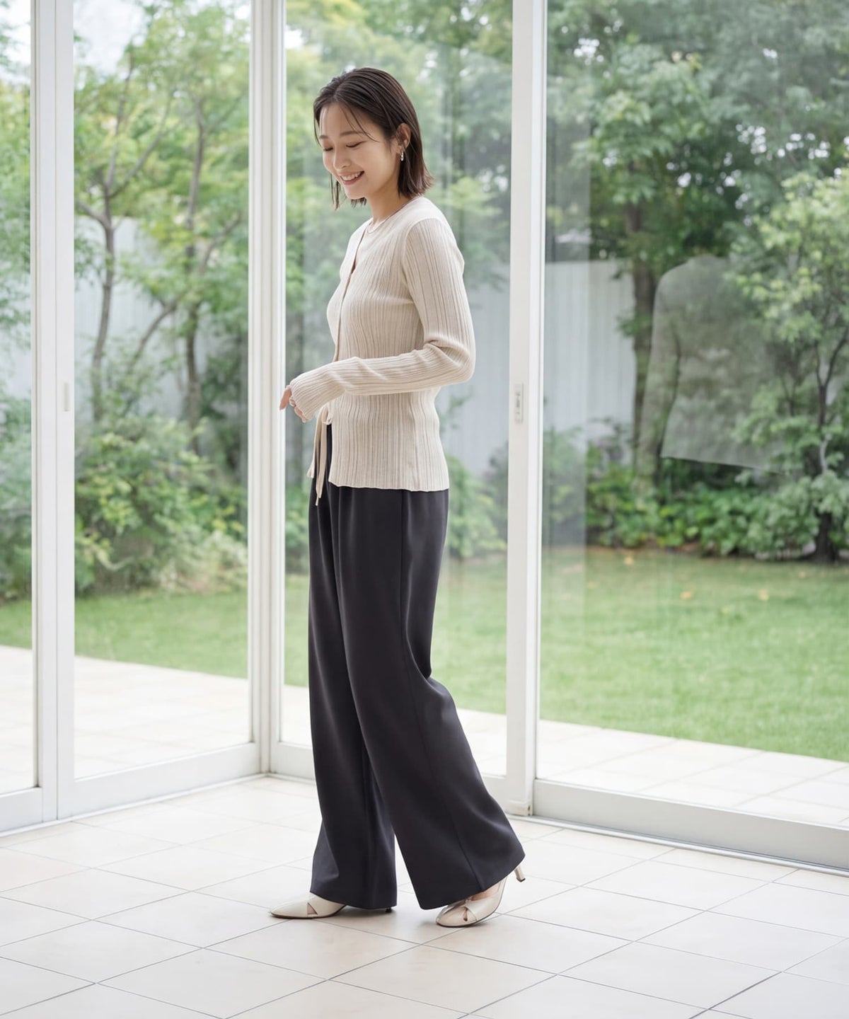 着用イメージ 163cm チャコール