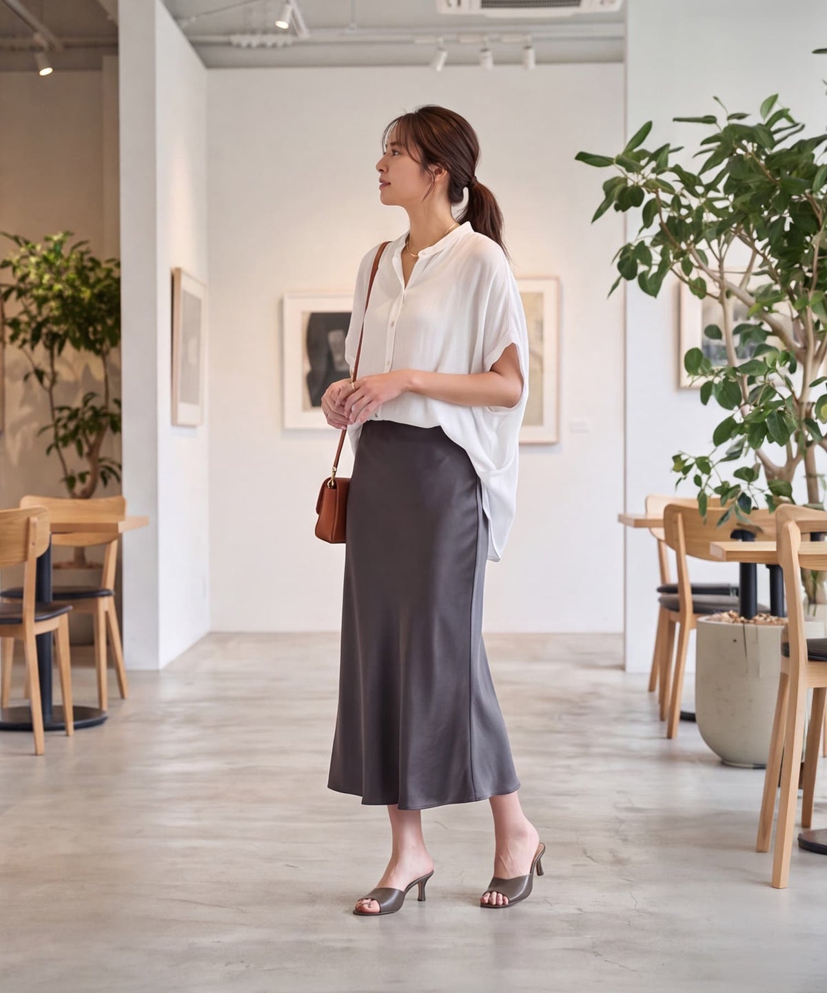 着用イメージ 163cm ホワイト